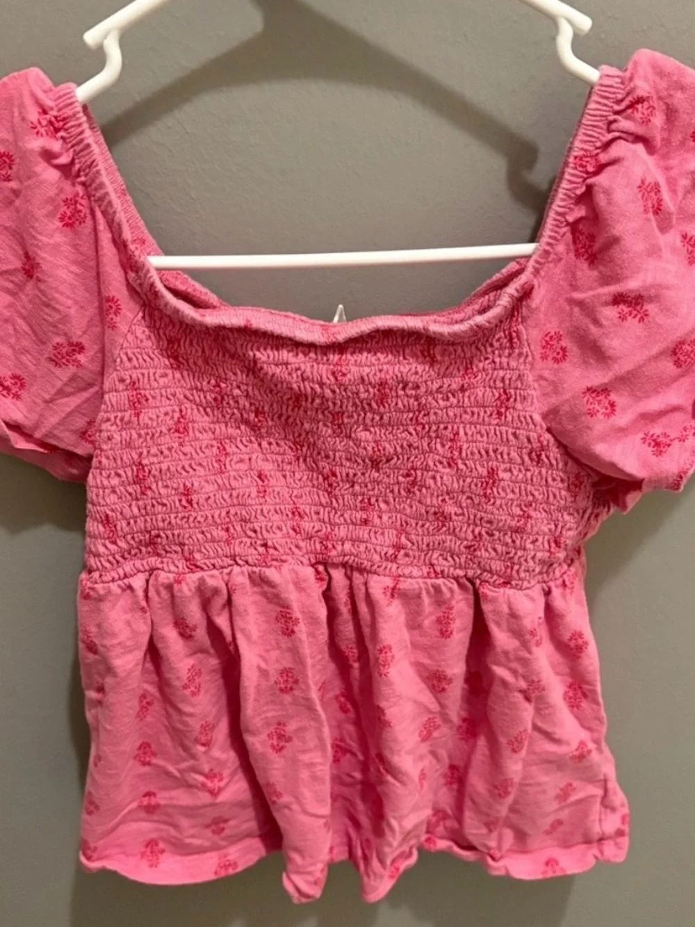 Old Navy Pink Smocked Kids Blouse